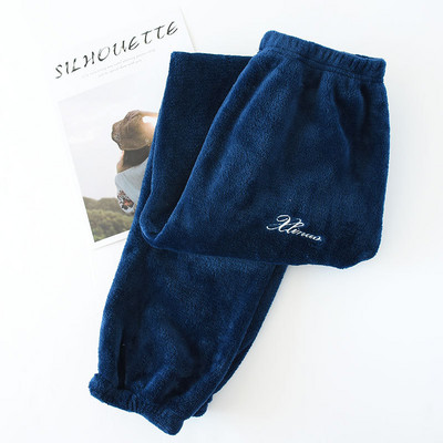 Fdfklak Φθινόπωρο Χειμώνας Ζευγάρι Sleep Bottoms Ζεστό φανελένιο σαλόνι Φορέστε χαριτωμένα εμπριμέ νυχτερινά παντελόνια Home Παντελόνια Loose Sleepwear