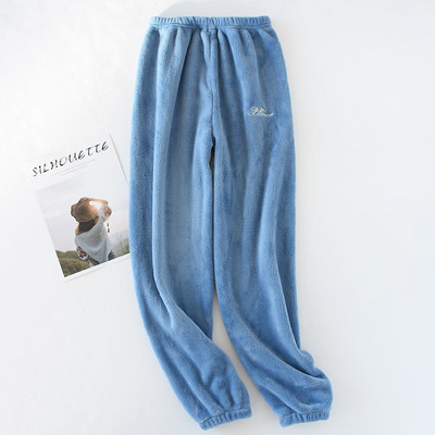 Fdfklak Φθινόπωρο Χειμώνας Ζευγάρι Sleep Bottoms Ζεστό φανελένιο σαλόνι Φορέστε χαριτωμένα εμπριμέ νυχτερινά παντελόνια Home Παντελόνια Loose Sleepwear
