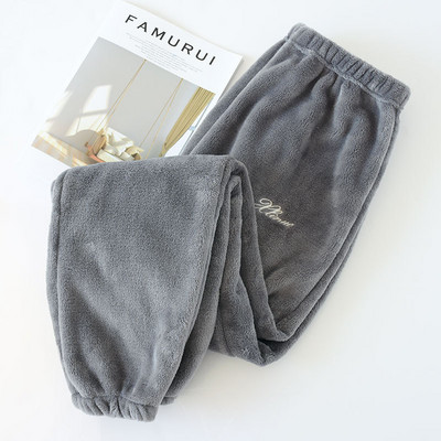 Fdfklak Φθινόπωρο Χειμώνας Ζευγάρι Sleep Bottoms Ζεστό φανελένιο σαλόνι Φορέστε χαριτωμένα εμπριμέ νυχτερινά παντελόνια Home Παντελόνια Loose Sleepwear