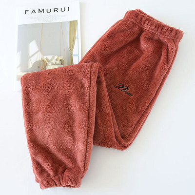 Fdfklak Φθινόπωρο Χειμώνας Ζευγάρι Sleep Bottoms Ζεστό φανελένιο σαλόνι Φορέστε χαριτωμένα εμπριμέ νυχτερινά παντελόνια Home Παντελόνια Loose Sleepwear