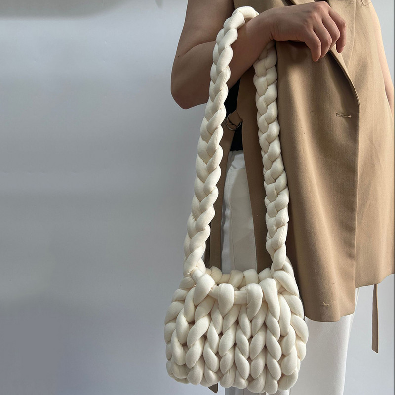 Γυναικεία τσάντα ώμου Ανοιχτή πλέξη Casual τσάντα χιαστί Μαλακή τσάντα αγορών Τσάντα πλεγμένη DIY για ραντεβού για έξοδο Clutch Τσάντα