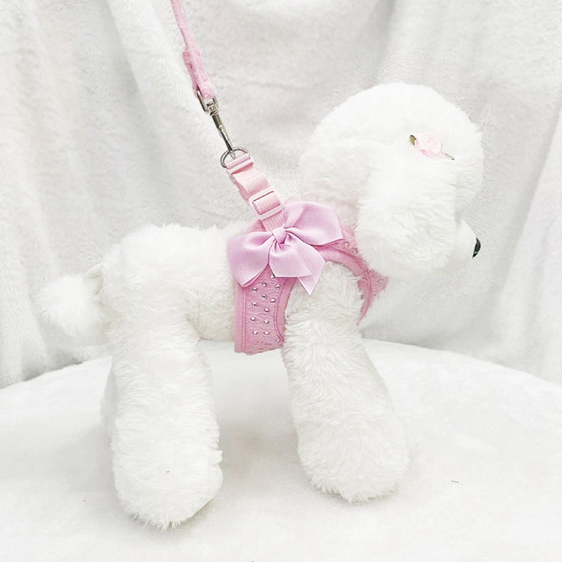 Λουρί για σκύλους για μικρά σκυλιά Γάτες Διαμαντένια Διακόσμηση λουριών για στήθος κατοικίδιων ζώων Ρυθμιζόμενο λουρί λουριών με λουρί κατοικίδιων αξεσουάρ για σκύλους