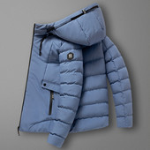 Ανδρικά μπουφάν 2023 Χειμερινή μόδα φθινοπώρου Ζεστά παχιά βαμβακερά ρούχα με κουκούλα με φερμουάρ Ανδρικό πουπουλένιο παλτό