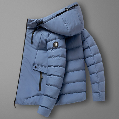 Ανδρικά μπουφάν 2023 Χειμερινή μόδα φθινοπώρου Ζεστά παχιά βαμβακερά ρούχα με κουκούλα με φερμουάρ Ανδρικό πουπουλένιο παλτό