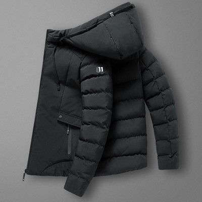 Ανδρικά μπουφάν 2023 Χειμερινή μόδα φθινοπώρου Ζεστά παχιά βαμβακερά ρούχα με κουκούλα με φερμουάρ Ανδρικό πουπουλένιο παλτό