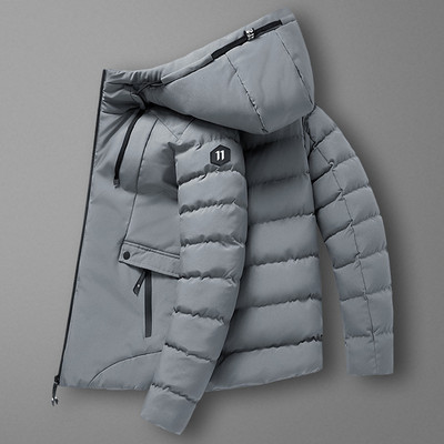 Ανδρικά μπουφάν 2023 Χειμερινή μόδα φθινοπώρου Ζεστά παχιά βαμβακερά ρούχα με κουκούλα με φερμουάρ Ανδρικό πουπουλένιο παλτό
