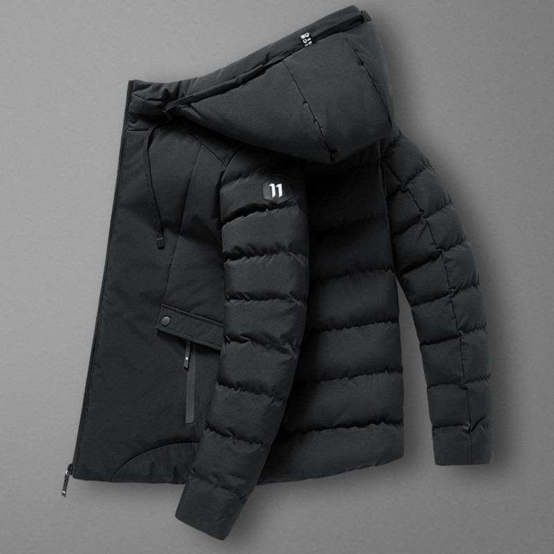 Ανδρικά μπουφάν 2023 Χειμερινή μόδα φθινοπώρου Ζεστά παχιά βαμβακερά ρούχα με κουκούλα με φερμουάρ Ανδρικό πουπουλένιο παλτό