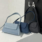 Γυναικείες τσάντες ρετρό υψηλής ποιότητας Τζιν ώμου Τσάντα μασχάλης Εκλεκτές φθινοπωρινές σχεδιαστές Νέα ιδιοσυγκρασία τσαντάκια μόδας