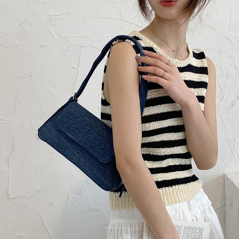 Γυναικείες τσάντες ρετρό υψηλής ποιότητας Τζιν ώμου Τσάντα μασχάλης Εκλεκτές φθινοπωρινές σχεδιαστές Νέα ιδιοσυγκρασία τσαντάκια μόδας