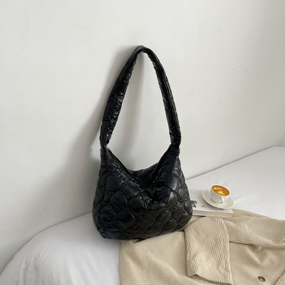 Φθινοπωρινές χειμερινές τσάντες αγγελιοφόρων μεγάλης χωρητικότητας Καπιτονέ τσάντα commute δικτυωτό μοτίβο Soft Casual Portable για κορίτσια Ψώνια