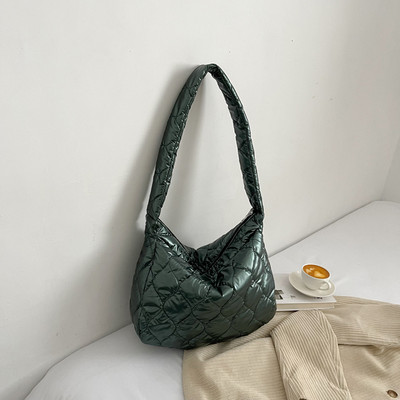 Φθινοπωρινές χειμερινές τσάντες αγγελιοφόρων μεγάλης χωρητικότητας Καπιτονέ τσάντα commute δικτυωτό μοτίβο Soft Casual Portable για κορίτσια Ψώνια