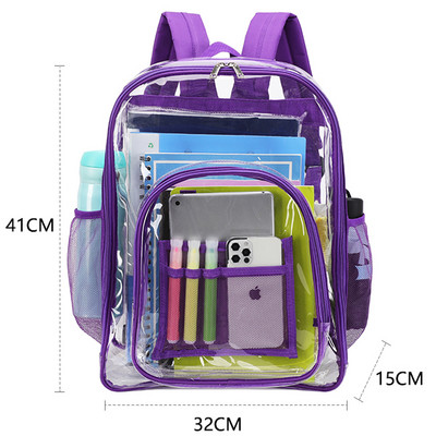 Γυναικείο σακίδιο πλάτης TINTAT Fashion Clear PVC Νέα τάση Διαφανές μασίφ σακίδιο πλάτης Σχολική τσάντα ταξιδιού για κορίτσια Child Mochila