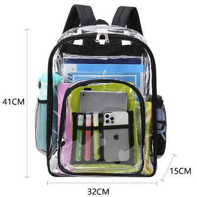 Γυναικείο σακίδιο πλάτης TINTAT Fashion Clear PVC Νέα τάση Διαφανές μασίφ σακίδιο πλάτης Σχολική τσάντα ταξιδιού για κορίτσια Child Mochila