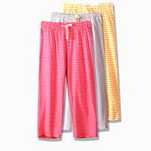 Pantaloni de pijama de damă, primăvară, vară, pantaloni largi, pentru acasă, din bumbac, respirabil, de dormit, pantaloni capri, pantaloni de femeie 3XL-7XL