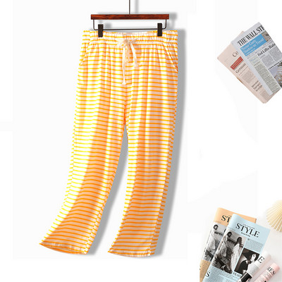 Pantaloni de pijama de damă, primăvară, vară, pantaloni largi, pentru acasă, din bumbac, respirabil, de dormit, pantaloni capri, pantaloni de femeie 3XL-7XL