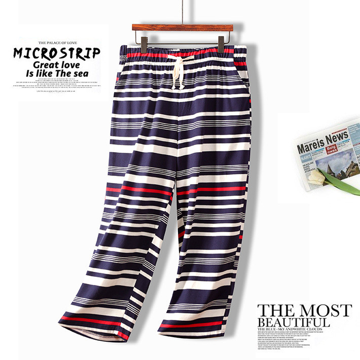 Pantaloni de pijama de damă, primăvară, vară, pantaloni largi, pentru acasă, din bumbac, respirabil, de dormit, pantaloni capri, pantaloni de femeie 3XL-7XL