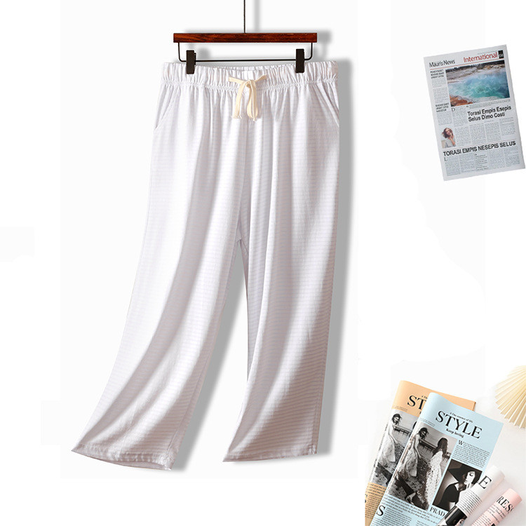 Pantaloni de pijama de damă, primăvară, vară, pantaloni largi, pentru acasă, din bumbac, respirabil, de dormit, pantaloni capri, pantaloni de femeie 3XL-7XL