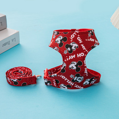 Αξεσουάρ Disney Dog Ρυθμιζόμενο σετ λουριών και λουριών σκύλου Βαμβακερό άνετο λουρί για περπάτημα εξωτερικού χώρου Περιλαίμια για κατοικίδια