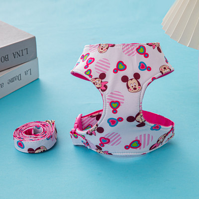 Αξεσουάρ Disney Dog Ρυθμιζόμενο σετ λουριών και λουριών σκύλου Βαμβακερό άνετο λουρί για περπάτημα εξωτερικού χώρου Περιλαίμια για κατοικίδια