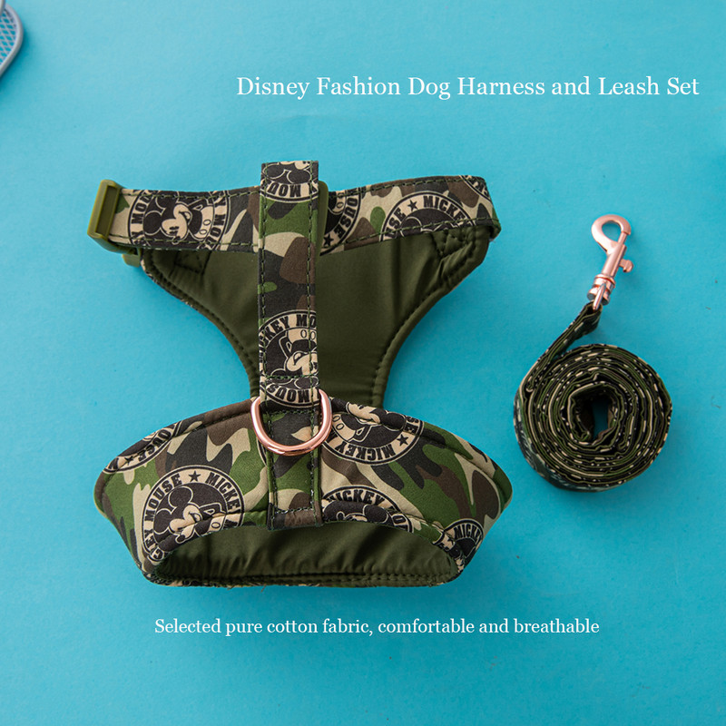 Αξεσουάρ Disney Dog Ρυθμιζόμενο σετ λουριών και λουριών σκύλου Βαμβακερό άνετο λουρί για περπάτημα εξωτερικού χώρου Περιλαίμια για κατοικίδια