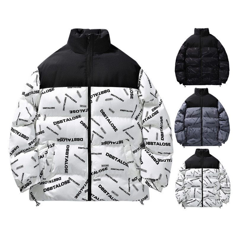 Ανδρικά χειμωνιάτικα μπουφάν Μόδα Casual Αντιανεμικό κολάρο Θερμικό παλτό Υπερμεγέθη Μπουφάν υπαίθριου κάμπινγκ Αντρικά ρούχα