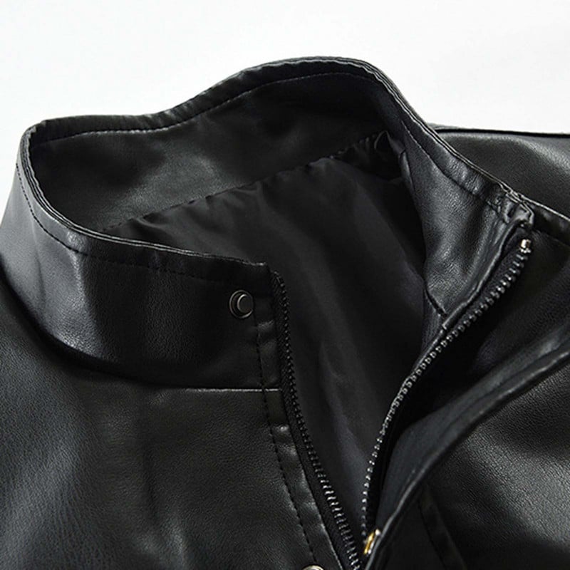 Paksu taskuga nahktagi Mehele Tänav Trendikas nahktagi Meeste lahtised mootorrattariided Pu-nahkjakk Sügis