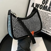 Γυναικείες τσάντες ώμου με αλυσίδα Bling Γυναικείες τσάντες μασχάλης με διαμάντια για γυναίκες βραδινό πάρτι Καθημερινό πορτοφόλι αγορών Τσάντες στρας