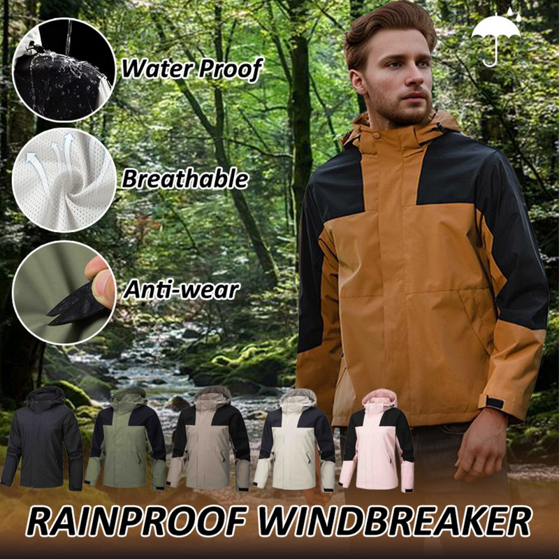 Õuejoped Meeste Sügistalvel Veerõivad Värv Blokeeriv mantel pikkade varrukatega kapuutsiga Hingav matkajakk Meeste riided