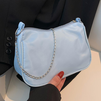 Γυναικεία τσάντα Hobo Μονόχρωμη Ευέλικτη τσάντα χιαστί Απλή αλυσίδα Μοντέρνα για κορίτσια Μεγάλη τσάντα υψηλής ποιότητας για ταξιδιωτικές διακοπές