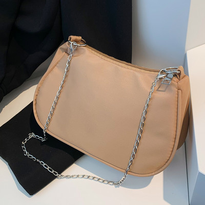 Γυναικεία τσάντα Hobo Μονόχρωμη Ευέλικτη τσάντα χιαστί Απλή αλυσίδα Μοντέρνα για κορίτσια Μεγάλη τσάντα υψηλής ποιότητας για ταξιδιωτικές διακοπές