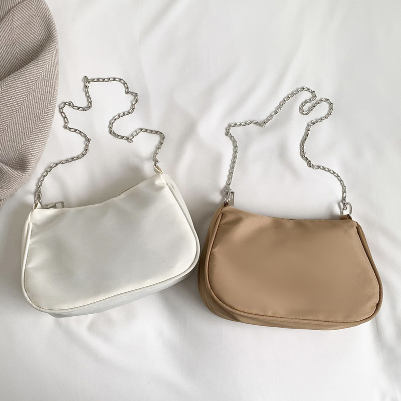 Γυναικεία τσάντα Hobo Μονόχρωμη Ευέλικτη τσάντα χιαστί Απλή αλυσίδα Μοντέρνα για κορίτσια Μεγάλη τσάντα υψηλής ποιότητας για ταξιδιωτικές διακοπές