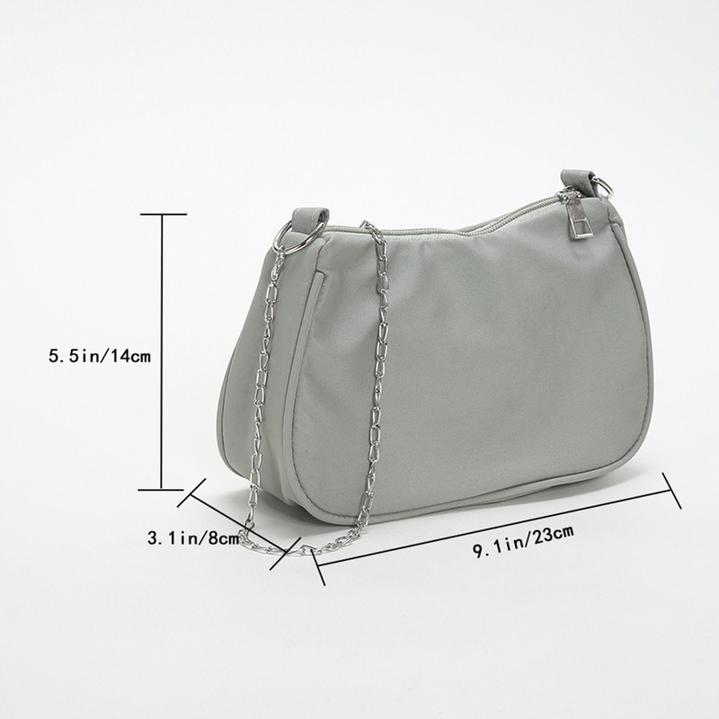 Γυναικεία τσάντα Hobo Μονόχρωμη Ευέλικτη τσάντα χιαστί Απλή αλυσίδα Μοντέρνα για κορίτσια Μεγάλη τσάντα υψηλής ποιότητας για ταξιδιωτικές διακοπές