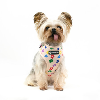 Collarlogo Регулируем нашийник за домашни кучета Издръжлив мек сладък креативен цветен дизайн на цветя Каишка Неопренов колан Дозатор за торбичка за изпражнения