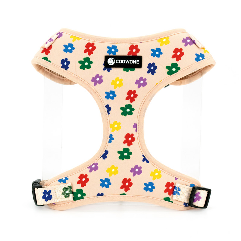 Collarlogo reguleeritav lemmikloomade koera kaelarihm, vastupidav pehme armas loovvärviline lillekujundus jalutusrihm Neopreenist rakmed kakakoti jaotur