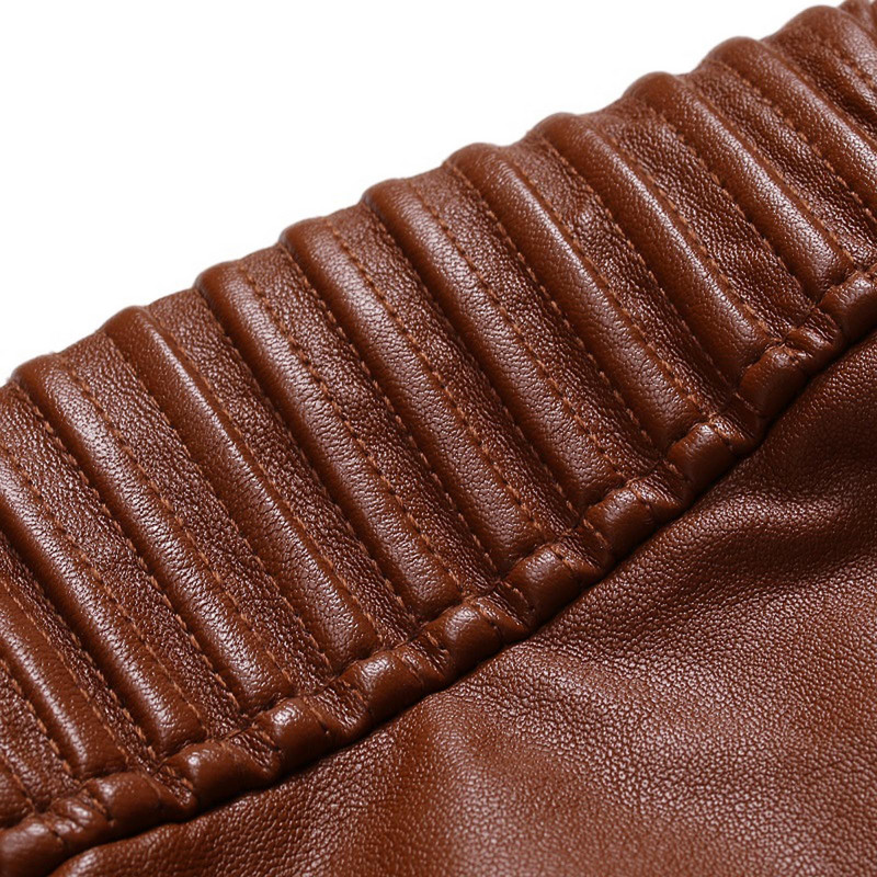 Street Trendy Δερμάτινο Μπουφάν Ανδρικό Χειμερινό Ανδρικό Κολάρο Δερμάτινα Μπουφάν Μοτοσικλέτας Παλτό Τσέπη με φερμουάρ Λεπτά ρούχα