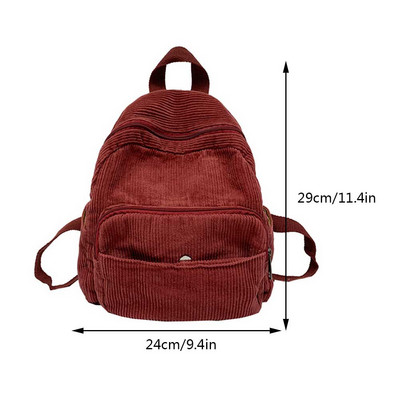 Γυναικείο μίνι σακίδιο πλάτης μονόχρωμο κοτλέ ντιζάιν σχολική τσάντα για έφηβα κορίτσια Φοιτητικές τσάντες γυναικεία τσάντα ταξιδιού Σακίδιο πλάτης