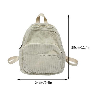 Γυναικείο μίνι σακίδιο πλάτης μονόχρωμο κοτλέ ντιζάιν σχολική τσάντα για έφηβα κορίτσια Φοιτητικές τσάντες γυναικεία τσάντα ταξιδιού Σακίδιο πλάτης