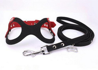 Νέο λουρί για σκύλους κατοικίδιων ζώων Μαλακό δερμάτινο λουρί για σκύλους + λουρί Χαριτωμένο λουρί με μοτίβο γυαλιού που συνδέει ισχυρό λουρί για διαφορετικές φυλές SML