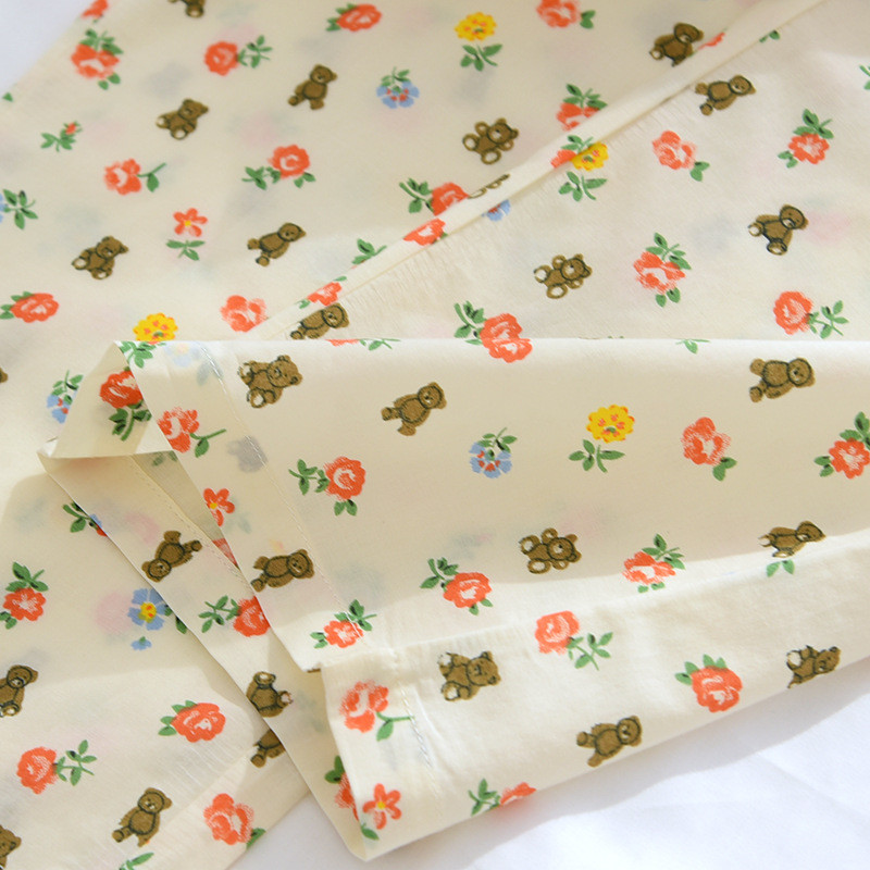 Fdfklak tavaszi őszi pamut pizsama nadrág női friss virágos hálóruha otthoni nadrág női alvó alsó rész Pantalones De Mujer