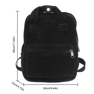 Γυναικείο σακίδιο ταξιδιού μονόχρωμο σχολικό σακίδιο πλάτης Κοτλέ Μαλακές πολλαπλές τσέπες για έφηβα κορίτσια για παιδιά