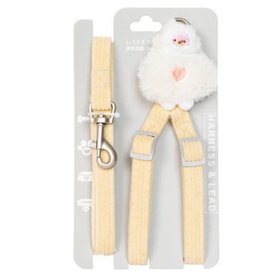 Set de lesă ham respirabil albine pentru câini, animal din desene animate, curea moale pentru piept pentru animale de companie, câini mici, mijlocii mari, pisici, articole de călătorie în aer liber pentru animale de companie