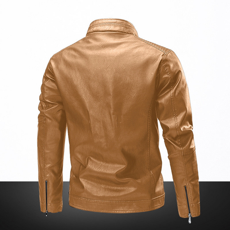 Ανδρικό Δερμάτινο Μπουφάν Φθινοπωρινό Χειμώνα Νέο Casual Παλτό Slim Trend Μοτοσικλέτα Φορέστε Pu Leather Jacket Street Trendy Δερμάτινα μπουφάν