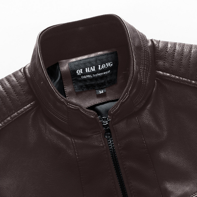 Ανδρικό Δερμάτινο Μπουφάν Φθινοπωρινό Χειμώνα Νέο Casual Παλτό Slim Trend Μοτοσικλέτα Φορέστε Pu Leather Jacket Street Trendy Δερμάτινα μπουφάν