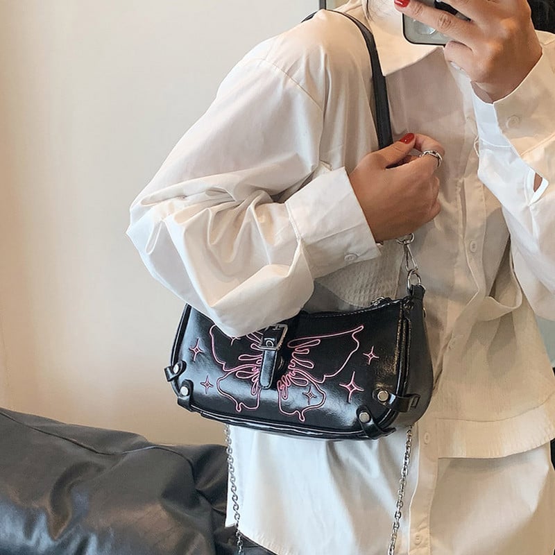 Γυναικεία τσάντα φόρεμα Fashionalbe PU Clutch Τσάντα Τσάντα μασχάλης Τσάντα πεταλούδα Πικάντικο κορίτσι Απλή γυναικεία τσάντα μετακινήσεων Τσάντα αγοραστή