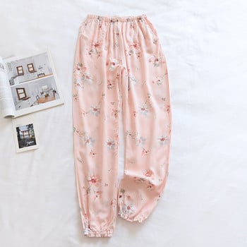 Fdfklak Cotton Rayon Sleepwear Παντελόνι για Γυναικεία Pantalones Ανοιξιάτικη Φθινοπωρινή Εκτύπωση Πυτζάμες Παντελόνι Loose Home Φορέστε Πιτζάμες Παντελόνι