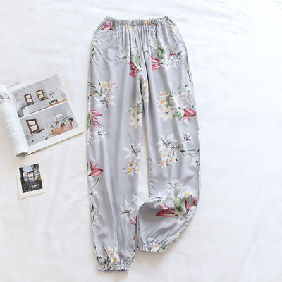 Fdfklak Cotton Rayon Sleepwear Παντελόνι για Γυναικεία Pantalones Ανοιξιάτικη Φθινοπωρινή Εκτύπωση Πυτζάμες Παντελόνι Loose Home Φορέστε Πιτζάμες Παντελόνι