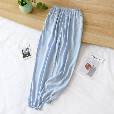 Fdfklak Cotton Rayon Sleepwear Παντελόνι για Γυναικεία Pantalones Ανοιξιάτικη Φθινοπωρινή Εκτύπωση Πυτζάμες Παντελόνι Loose Home Φορέστε Πιτζάμες Παντελόνι