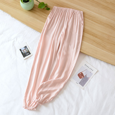 Fdfklak Cotton Rayon Sleepwear Παντελόνι για Γυναικεία Pantalones Ανοιξιάτικη Φθινοπωρινή Εκτύπωση Πυτζάμες Παντελόνι Loose Home Φορέστε Πιτζάμες Παντελόνι