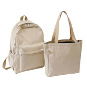 2 τμχ/σετ Σχολικά σακίδια πλάτης Σχολική τσάντα για μαθήτριες έφηβες Κορέα στυλ Βιβλιοθήκη Σακίδιο μονόχρωμο Τσάντα ώμου Σακίδιο πλάτης