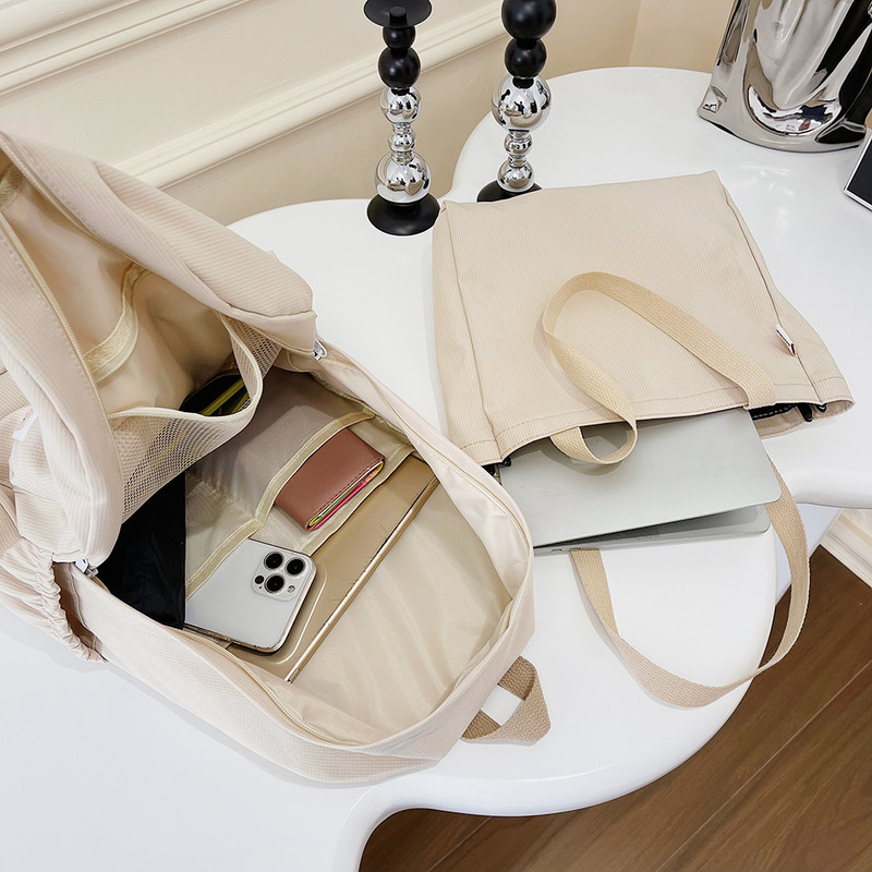 2 τμχ/σετ Σχολικά σακίδια πλάτης Σχολική τσάντα για μαθήτριες έφηβες Κορέα στυλ Βιβλιοθήκη Σακίδιο μονόχρωμο Τσάντα ώμου Σακίδιο πλάτης